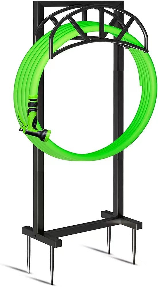 Heavy-Duty Black Steel Garden Hose Stand